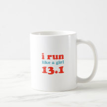 i run like a girl 13.1 coffee mug
