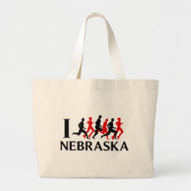 I RUN NEBRASKA TOTE BAG