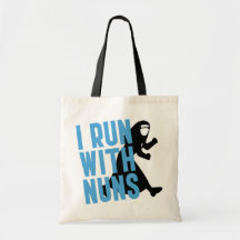 I Run with Nuns Canvas Bags