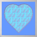 - I Ruv Ru N BLU N Hots Orange -SheckShe* Heart- posters