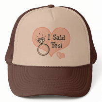 I Said Yes Bride Engagment Cap Hats