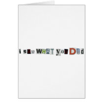 I Saw What You Did Cards