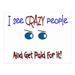 "I see crazy people" Postcards