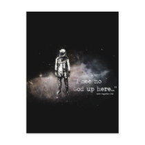 I see no god up here post card
