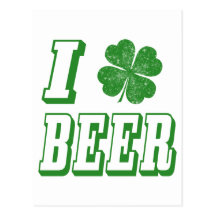 I Shamrock Beer Postcard