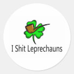 I Shit Leprechauns Round Stickers