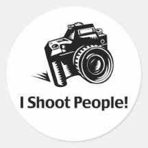 I Shoot People Photographer Round Stickers