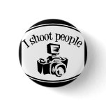 I Shoot People Retro Photographer's Camera B&W buttons