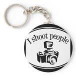 I Shoot People Retro Photographer's Camera B&W keychains