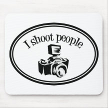 I Shoot People Retro Photographer's Camera B&W Mousemats