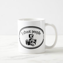 I Shoot People Retro Photographer's Camera B&W Mug