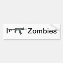 I shoot Zombies Bumper Stickers