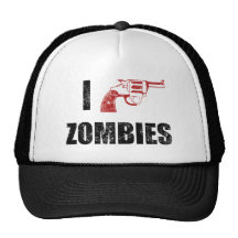 I Shotgun Zombies/ I Heart Zombies cap Mesh Hat
