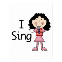 I Sing Female Tshirts and Gifts Postcards
