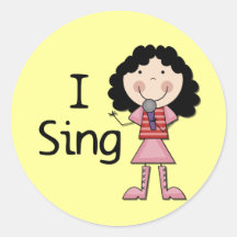 I Sing Female Tshirts and Gifts Round Stickers
