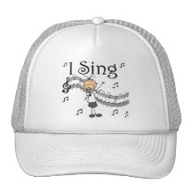 I Sing Musical Stick Figure T-shirts and Gifts Mesh Hats