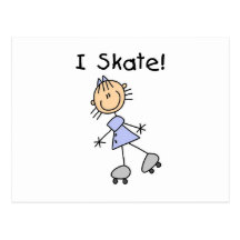 I Skate Girl Roller Skater Postcards