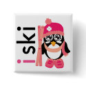 I Ski Penguin buttons