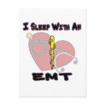 I sleep with a paramedic EMT card postcards