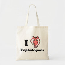 I Squid Cephalopods Tote Bags