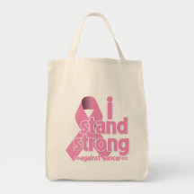 I Stand Strong Against Breast Cancer Canvas Bag