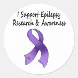 I SUPPORT Epilepsy Research Round Stickers