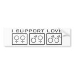 I Support Love bumper stickers