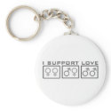 I Support Love keychains