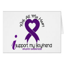 I Support My Boyfriend Epilepsy Greeting Cards