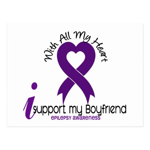 I Support My Boyfriend Epilepsy Postcards
