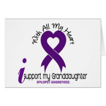 I Support My Granddaughter Epilepsy Greeting Cards