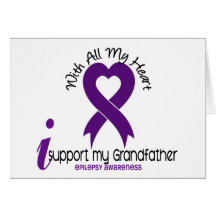 I Support My Grandfather Epilepsy Greeting Cards