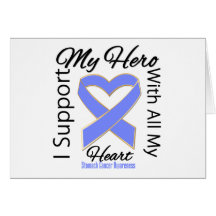 I Support My Hero - Stomach Cancer Awareness Greeting Card