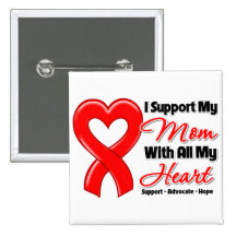 I Support My Mum With All My Heart Pinback Buttons