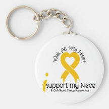 I Support My Niece Childhood Cancer Key Chains