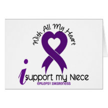 I Support My Niece Epilepsy Greeting Cards