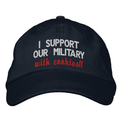 I support our military with cookies!! Darker Hats Embroidered Baseball Cap I support our military with cookies!! Darker Hats Embroidered Baseball Cap