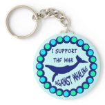 I SUPPORT THE WAR AGAINST WHALING keychains