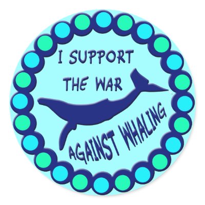 I SUPPORT THE WAR AGAINST WHALING STICKERS by dgpaulart