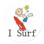 I Surf T-shirts and Gifts stickers