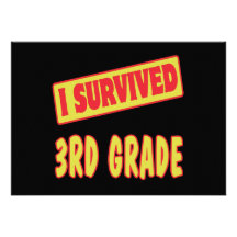 I SURVIVED 3RD GRADE PERSONALISED ANNOUNCEMENTS