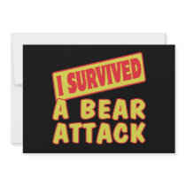 I SURVIVED A BEAR ATTACK PERSONALISED ANNOUNCEMENTS
