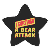 I SURVIVED A BEAR ATTACK STAR STICKER