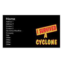 I SURVIVED A CYCLONE BUSINESS CARD TEMPLATES