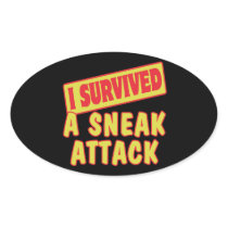 I SURVIVED A SNEAK ATTACK OVAL STICKERS