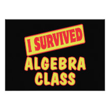 I SURVIVED ALGEBRA CLASS PERSONALISED INVITATION