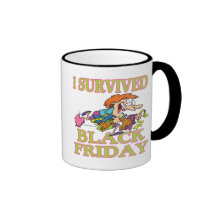 I SURVIVED BLACK FRIDAY FUNNY CARTOON COFFEE MUG