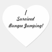 I survived bungee jumping! heart stickers