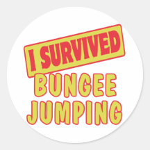 I SURVIVED BUNGEE JUMPING ROUND STICKER