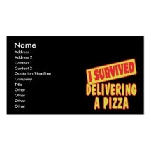 I SURVIVED DELIVERING A PIZZA BUSINESS CARDS